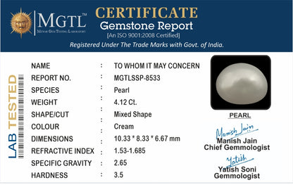 Keshi Pearl - 4.12 Carats (Moti - 4.49 Ratti)