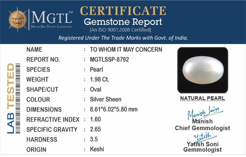 Keshi Pearl (Moti) - 1.98 Carats