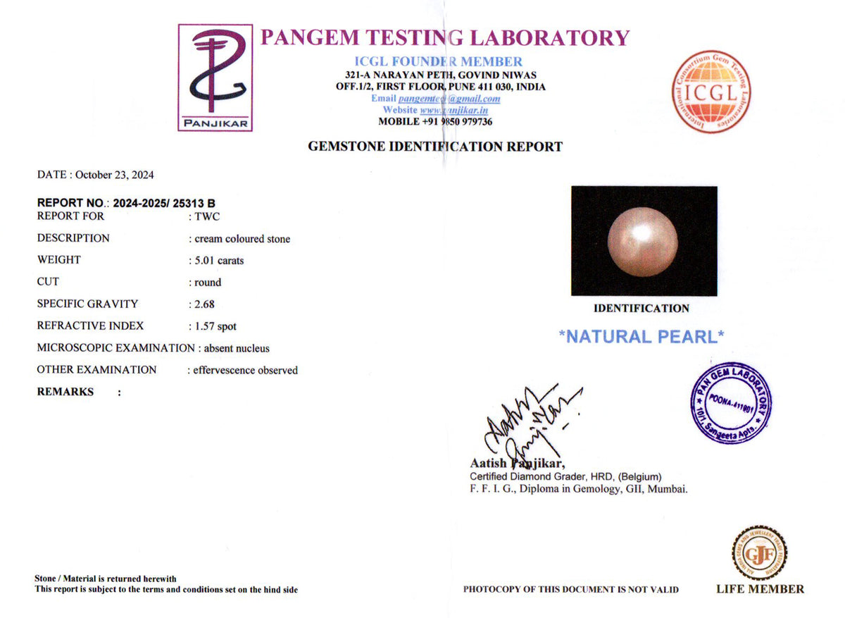 Keshi Pearl (Moti) - 5.01 Carats