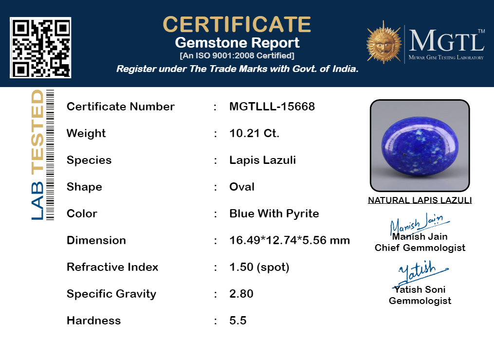Lapis Lazuli - 10.21 Carats