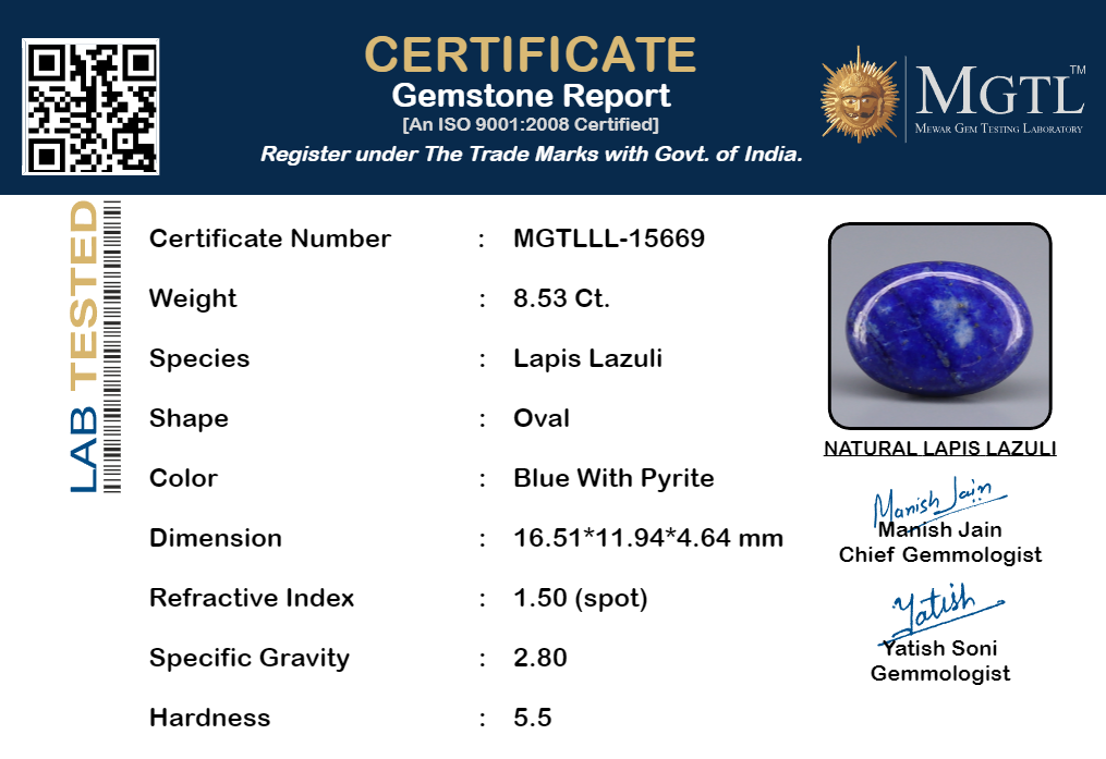 Lapis Lazuli - 8.53 Carats