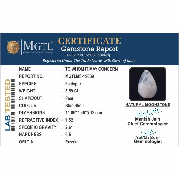 Blue Sheen Moonstone - 3.59 Carats
