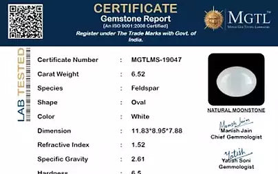 White Moonstone - 6.52 Carats
