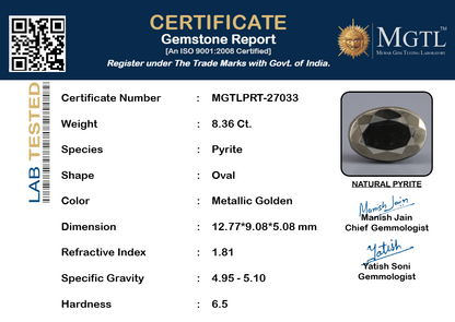 Natural Pyrite - 8.36 Carats