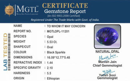 Opal - 5.53 Carats (Dudhiya Pathar - 6.03 Ratti)