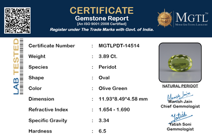 Peridot - 3.89 Carats