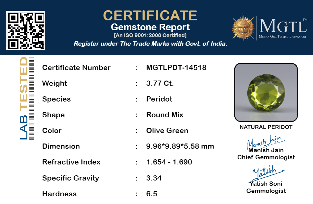 Peridot - 3.77 Carats