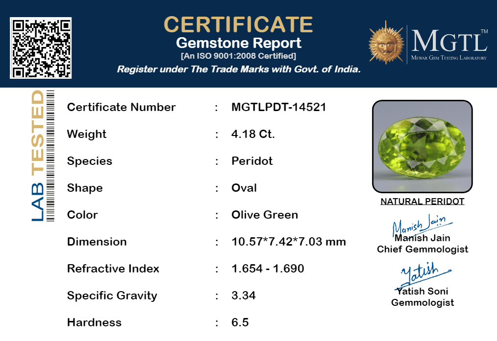 Peridot - 4.18 Carats