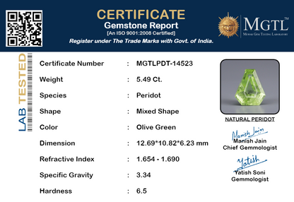 Peridot - 5.49 Carats