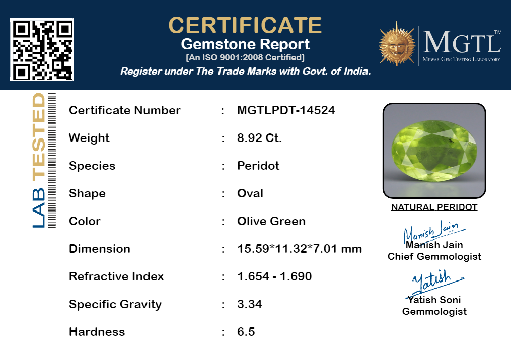 Peridot - 8.92 Carats
