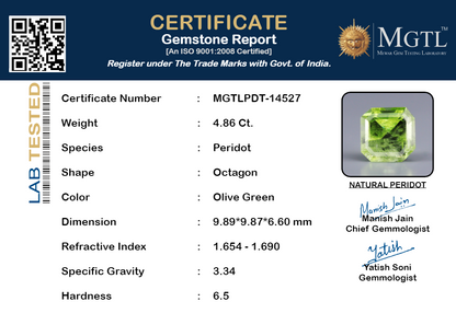 Peridot - 4.86 Carats