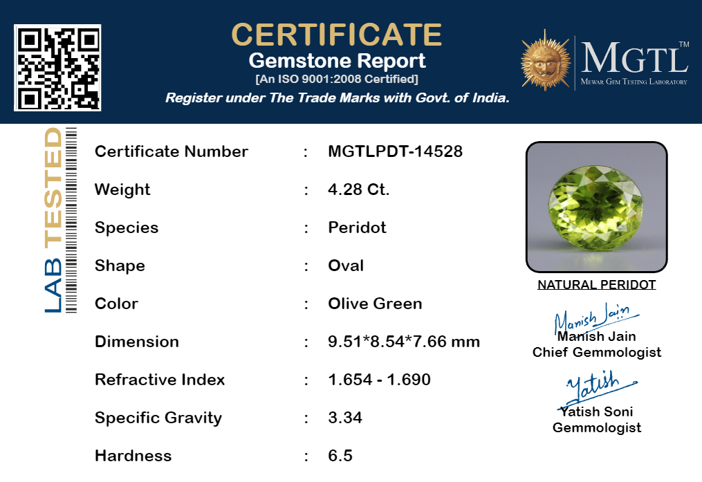 Peridot - 4.28 Carats