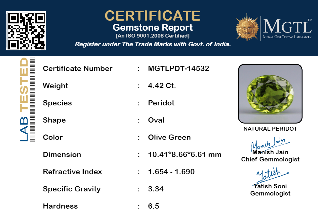 Peridot - 4.42 Carats