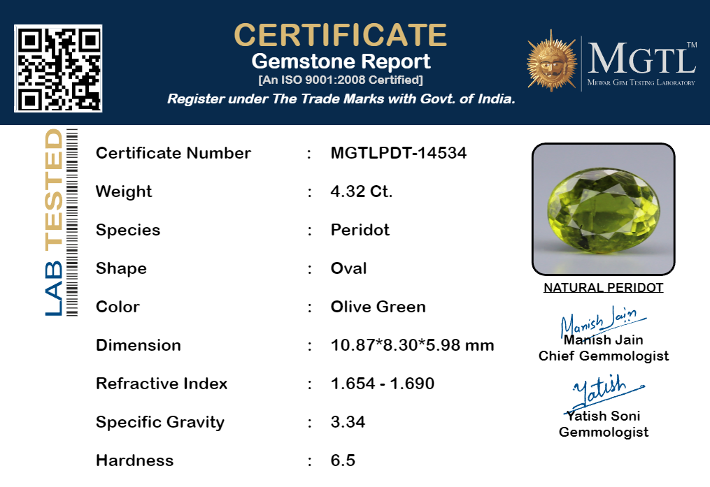 Peridot - 4.32 Carats