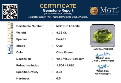 Peridot - 4.32 Carats