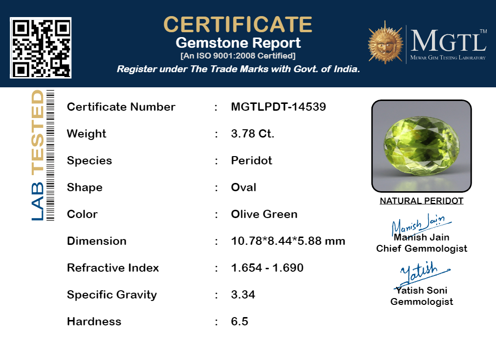 Peridot - 3.78 Carats