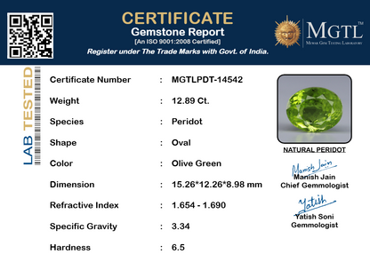 Peridot - 12.89 Carats