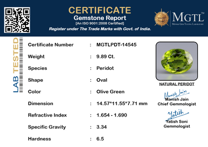 Peridot - 9.89 Carats