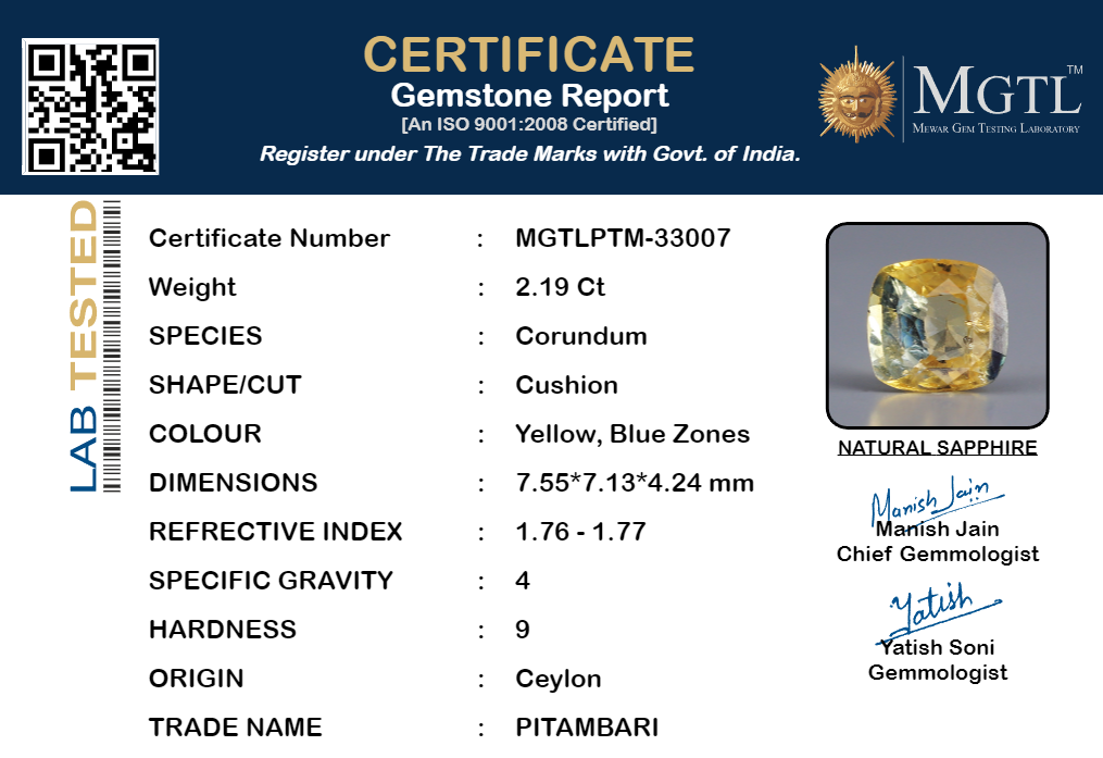 Pitambari ( Neelambari ) - 2.19 Carats
