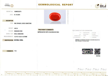 Red Coral (Moonga) - 4.40 Carats