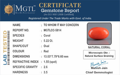 Red Coral (Moonga) - 5.22 Carats