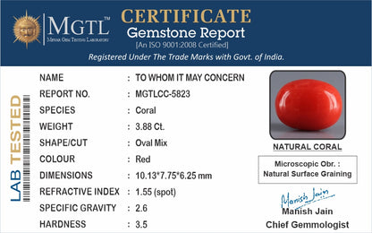 Red Coral (Moonga) - 3.88 Carats