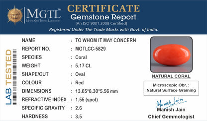 Red Coral (Moonga) - 5.17 Carats