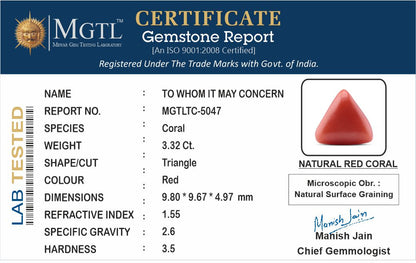 Red Coral (Moonga) - 3.32 Carats