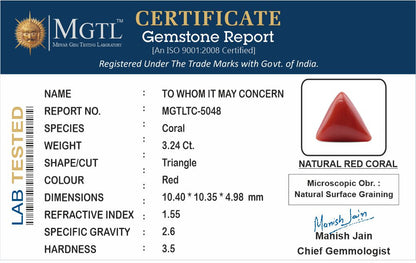 Red Coral (Moonga) - 3.24 Carats