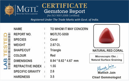 Red Coral (Moonga) - 2.67 Carats