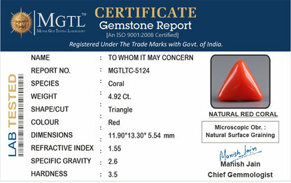 Red Coral (Moonga) - 4.92 Carats