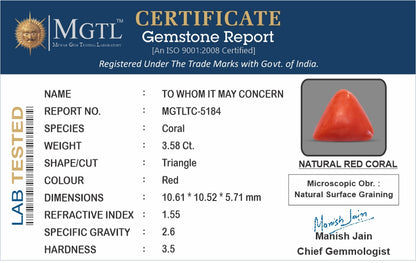 Red Coral (Moonga) - 3.58 Carats