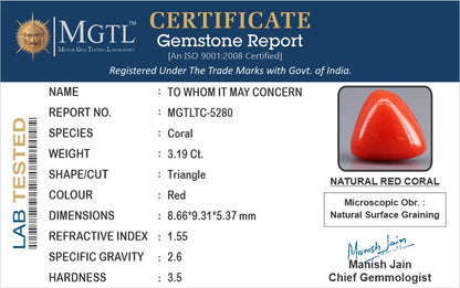 Red Coral (Moonga) - 3.19 Carats