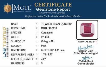 Ruby (Manik) - 2.14 Carats
