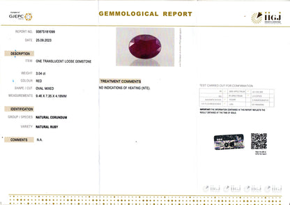 Ruby (Manik) - 3.04 Carats