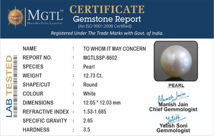 South Sea Pearl - 12.73 Carats (Moti - 13.88 Ratti)