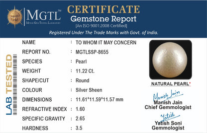 South Sea Pearl - 11.22 Carats (Moti - 12.23 Ratti)