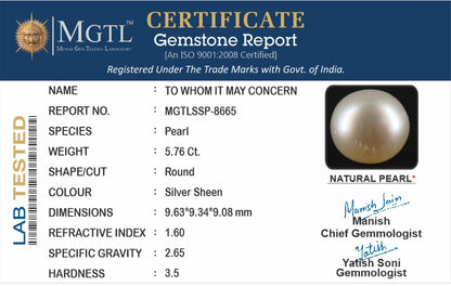 South Sea Pearl - 5.76 Carats (Moti - 6.28 Ratti)