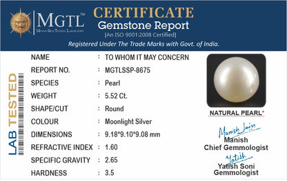 South Sea Pearl - 5.52 Carats (Moti - 6.02 Ratti)