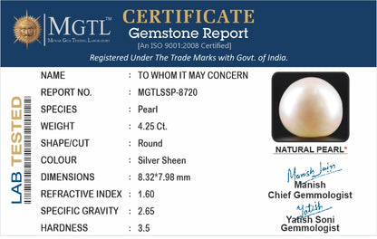 South Sea Pearl - 4.25 Carats (Moti - 4.63 Ratti)