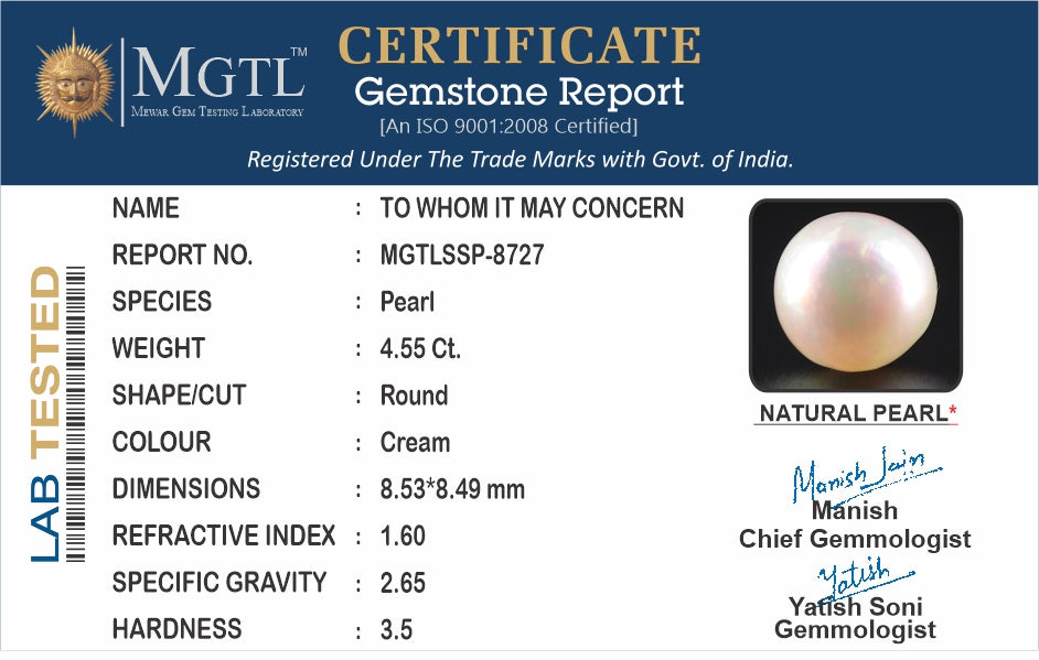 South Sea Pearl (Moti) - 4.55 Carats