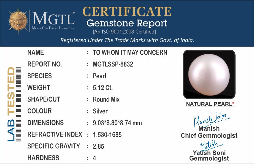 South Sea Pearl - 5.12 Carats (Moti - 5.58 Ratti)