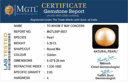 South Sea Pearl - 5.39 Carats (Moti - 5.88 Ratti)