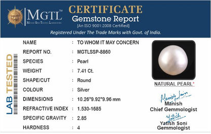 South Sea Pearl - 7.41 Carats (Moti - 8.08 Ratti)