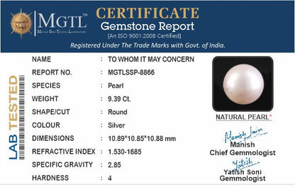South Sea Pearl - 9.39 Carats (Moti - 10.24 Ratti)