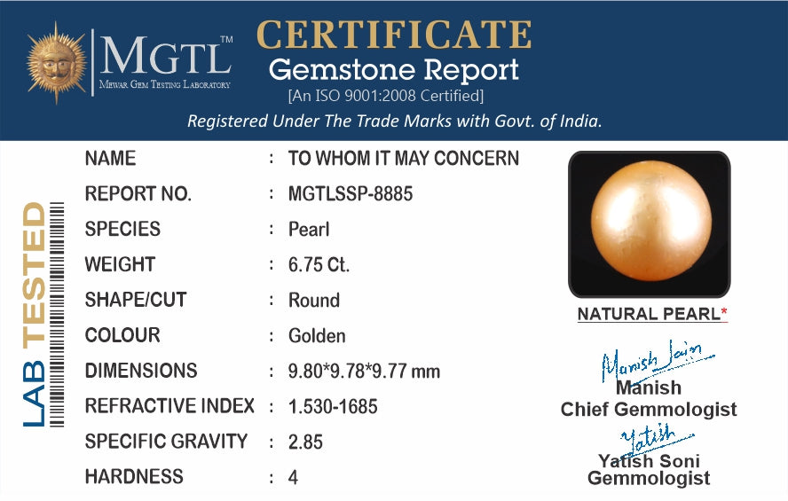 South Sea Pearl - 6.75 Carats (Moti - 7.36 Ratti)