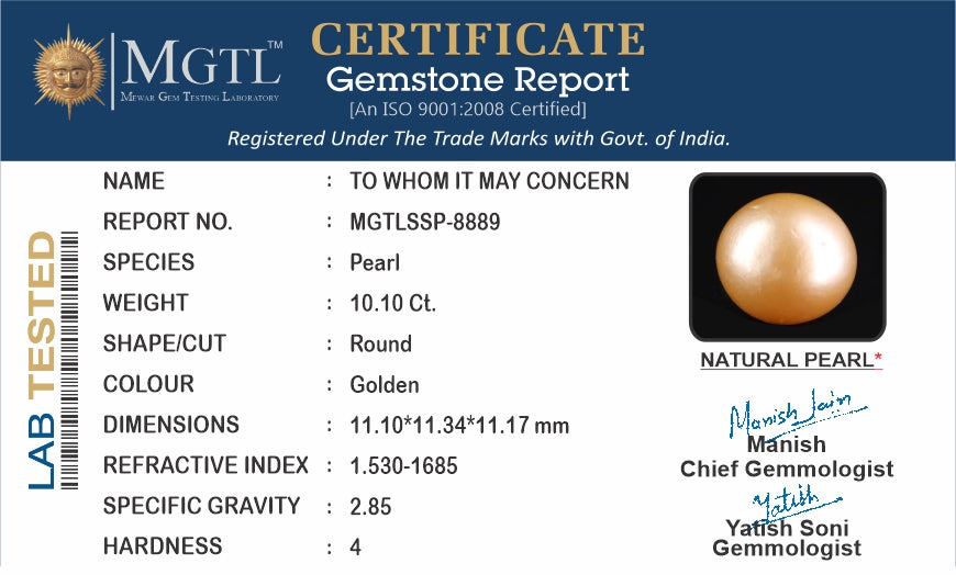 South Sea Pearl - 10.10 Carats (Moti - 11.01 Ratti)