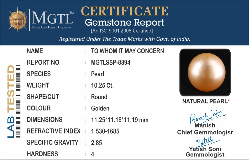 South Sea Pearl - 10.25 Carats (Moti - 11.17 Ratti)