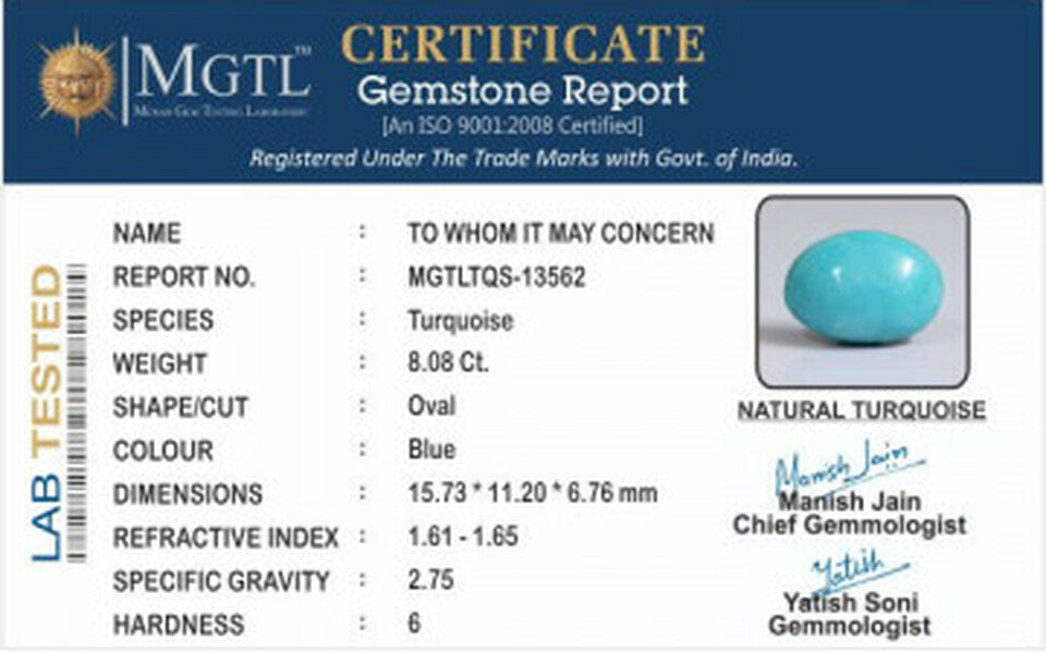 Turquoise - 8.08 Carats