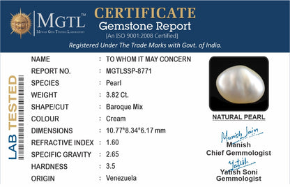 Venezuela Pearl - 3.82 Carats (Moti - 4.16 Ratti)